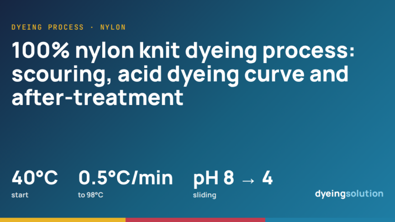 100% nylon knit dyeing process: scouring, acid dyeing curve and after-treatment