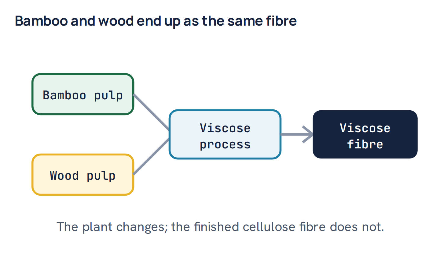 Bamboo and wood end up as the same fibre