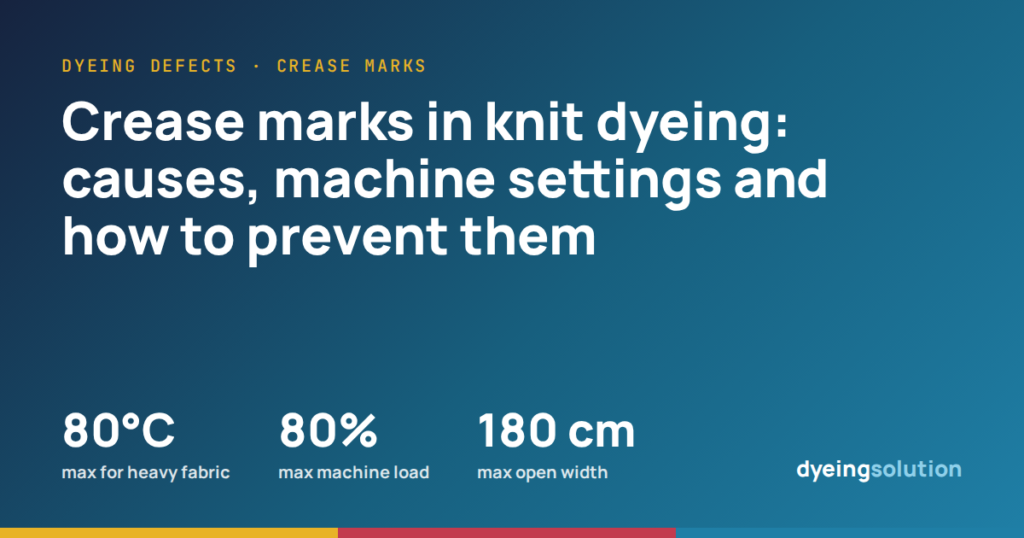 Crease marks in knit dyeing: causes, machine settings and how to prevent them