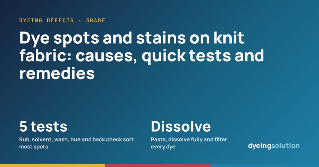 Dye spots and stains on knit fabric: causes, quick tests and remedies