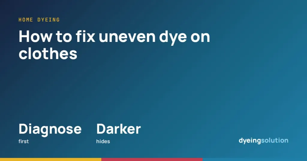 How to fix uneven dye on clothes