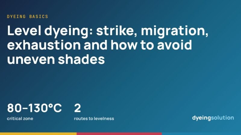 Level dyeing: strike, migration, exhaustion and how to avoid uneven shades