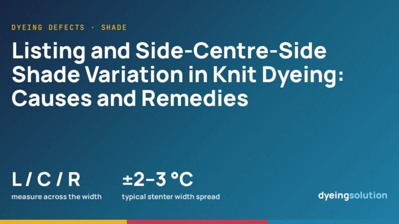 Listing and Side-Centre-Side Shade Variation in Knit Dyeing: Causes and Remedies
