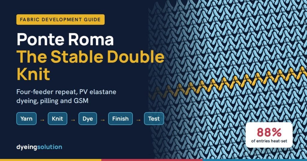 Ponte Roma (double knit) development: from yarn to tested fabric