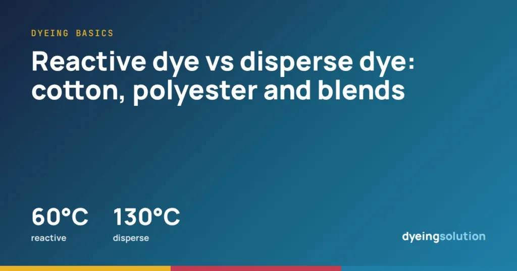 Reactive dye vs disperse dye: cotton, polyester and blends