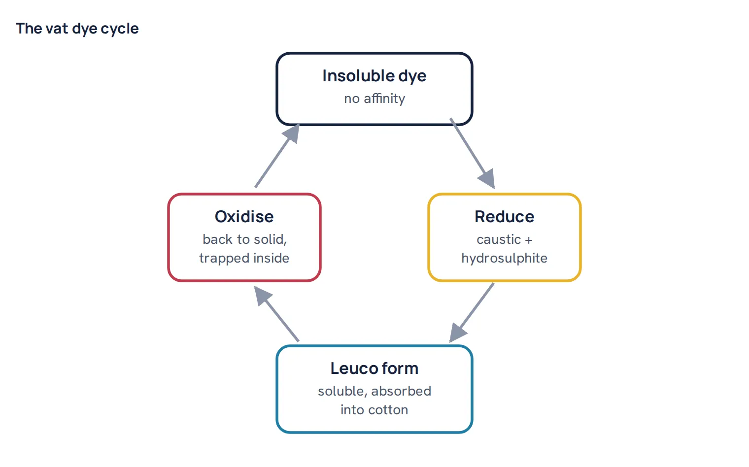 The vat dye cycle