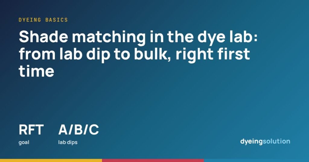 Shade matching in the dye lab: from lab dip to bulk, right first time