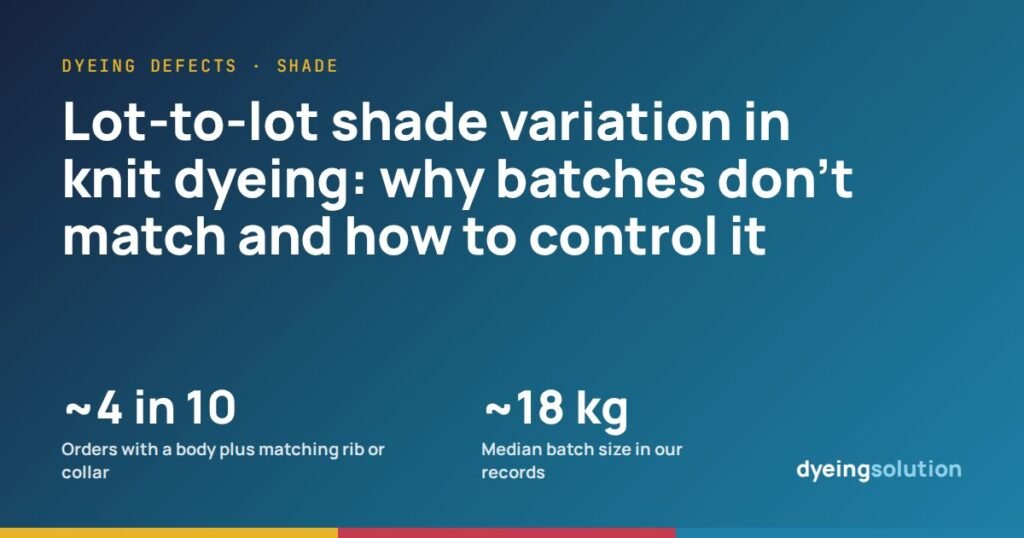 Lot-to-lot shade variation in knit dyeing: why batches don't match and how to control it