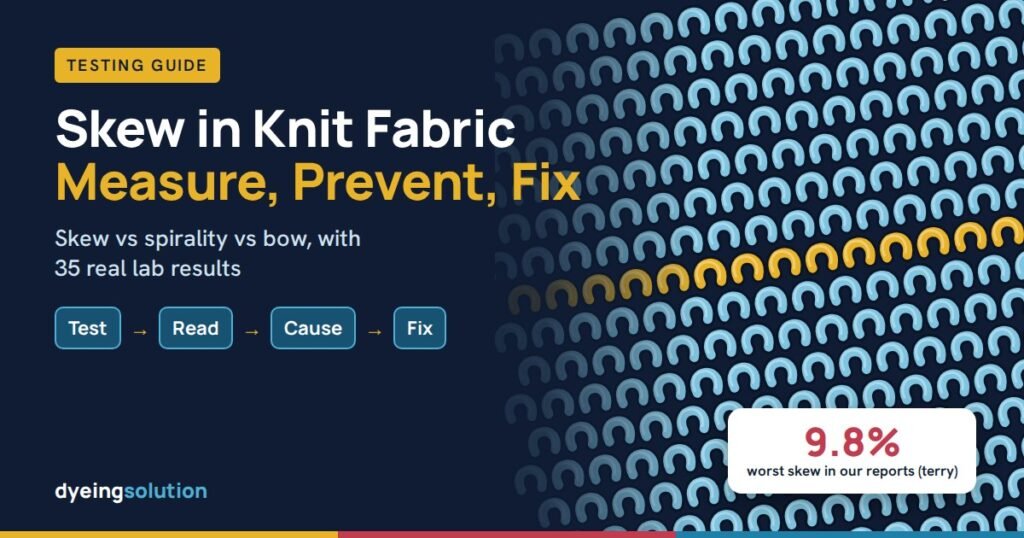 Skew in knit fabric: how it differs from spirality and bow, how it is tested, and how to prevent it