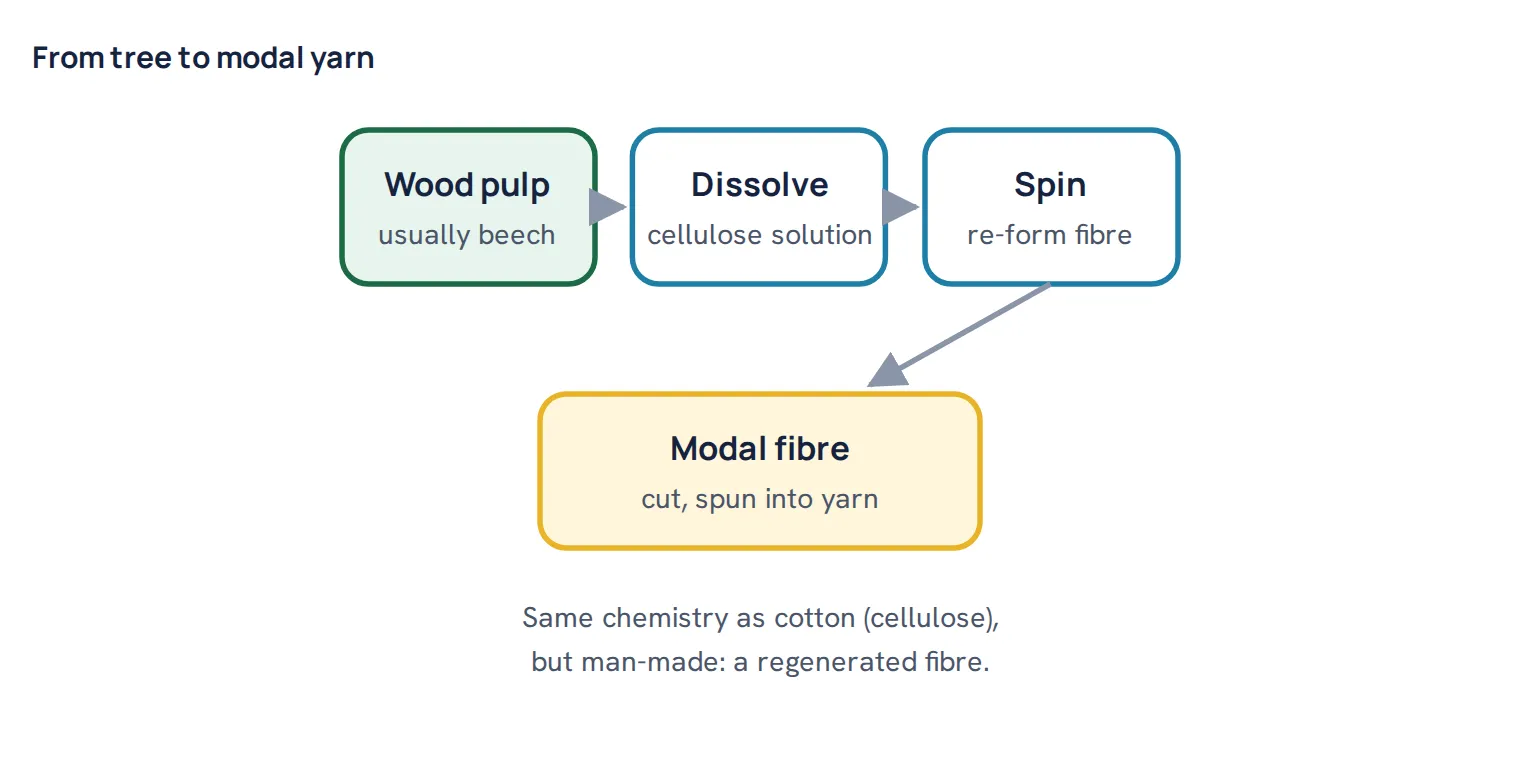 From tree to modal yarn